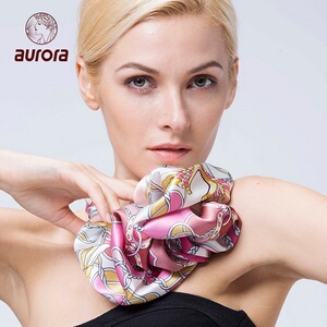 奥罗拉aurora丝巾b1-032 绯红遐想 100%桑蚕丝 90*90cm披肩丝巾