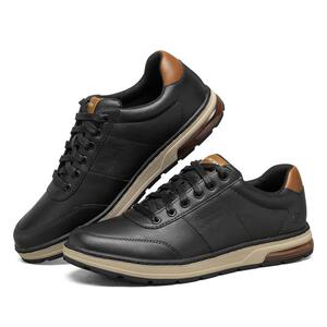 skechers斯凯奇秋季新款男士商务休闲皮鞋绑带时尚运动板鞋210142