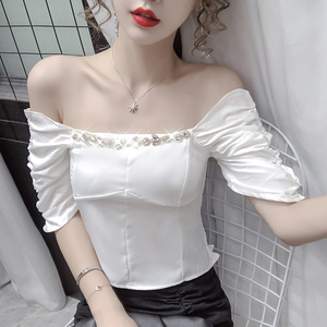 半露肩上衣女衬衣