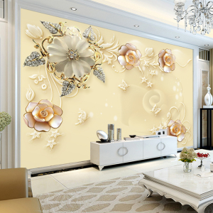 定制电视背景墙壁画18d大气现代简约客厅影视墙装饰3d立体墙画纸