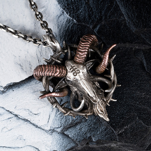 白木黑冰原创设计恶魔撒旦天使吊坠酷潮牌男女情侣项链925银项链