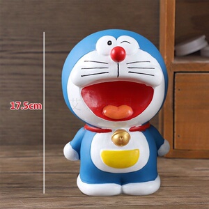 哆啦a梦机器猫石膏娃娃涂色diy白胚公仔搪胶陶瓷彩绘儿童存钱罐