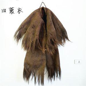 纯手工编织成人可穿蓑衣斗笠鱼篓草衣鞋怀旧老物件棕衣装饰棕雨披