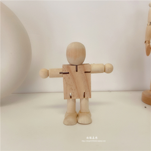 ins风桌面趣味小摆件木头人关节可调节人偶桌面装饰拍照装饰背景