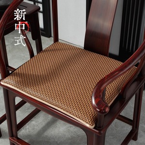 红木椅子坐垫夏季凉席新中式餐椅垫透气垫子圈椅正方形海绵垫新款