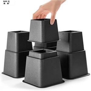 家具增高垫可调节床脚垫加高抬神器黑色堆叠方形塑料桌沙发升高垫