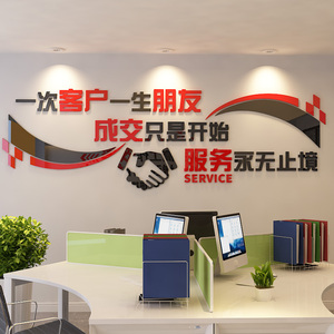 企业文化墙标语布置公司形象背景员工励志墙贴画办公室装饰3d立体