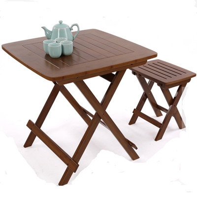 楠竹折叠茶桌收缩方桌简约桌子休闲小桌便携户外野餐小户型吃饭