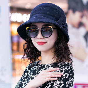 中老年帽子女春秋韩版休闲百搭宽檐渔夫帽秋冬时尚女士休闲妈妈