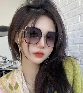 新款chanel香奈儿女士链条太阳眼镜 网红款 时尚墨镜女小脸太阳镜