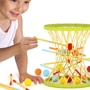 德国Hape 竹篓掉球金典献礼3岁宝宝儿童玩具早教亲子游戏创意竹制
