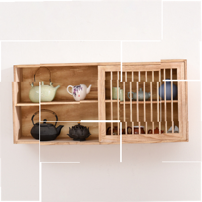 架中本架壁茶吊木实展架收架式壶置挂纳茶物t架架古杯柜博具茶日