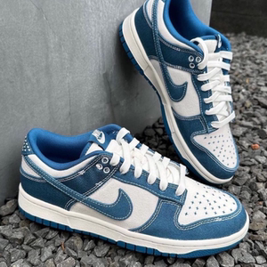 nike dunk low 帆布牛仔 春夏白绿低帮男板鞋 dv0834-101