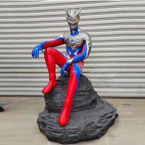 大型卡通迪迦奥特曼摆件商场美陈户外玻璃钢雕塑摆件店铺门口落地