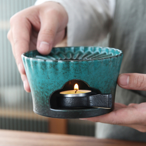 粗陶窑变陶瓷蜡烛温茶炉暖茶器底座酒精灯公杯温茶台加热茶具配件