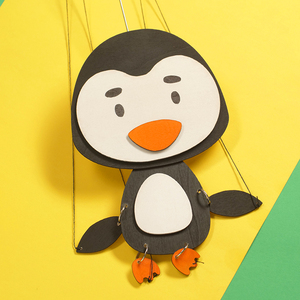 提线木偶小动物企鹅四肢能动卡通手工幼儿园表演道具12生肖diy