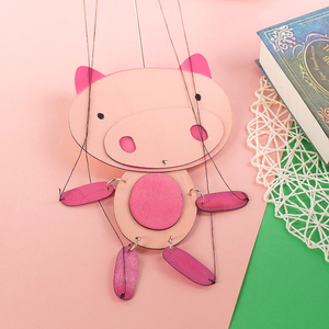 提线木偶小动物猪猪四肢能动卡通手工幼儿园表演道具12生肖diy