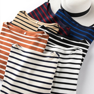 粗棉线条纹t恤