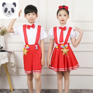 小红星服装六一演出服闪亮的表演舞蹈朗诵儿童大学生诗合唱幼儿园