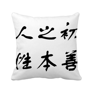 三字经人之初性本善方形抱枕靠枕沙发靠垫双面含芯礼物定制简约定