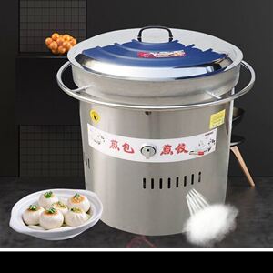 旋转锅早餐商用煎包炉大号燃气生煎包炉大型煎锅自动恒温水煎包