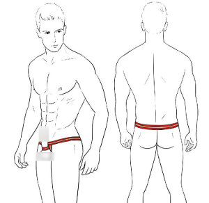 gay男士情趣内裤露jj 性感塑性工具用品男男同志 阴囊吊环提睾带