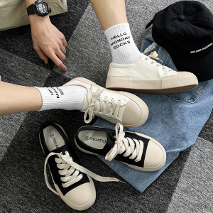 ins街拍小白鞋鞋子男潮鞋低帮帆布鞋男韩版百搭夏季小众休闲板鞋