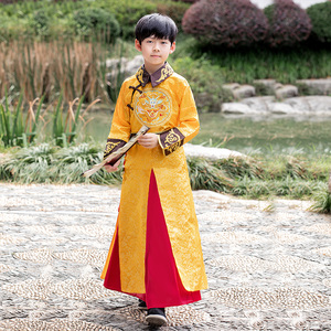 男童汉服春秋官服满族服装状元摄影古装大清王爷中国风儿童演出服