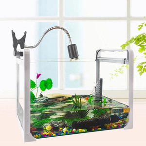 乌龟缸带晒台水陆缸小型中型巴西龟缸养龟缸养乌龟专用缸玻璃鱼缸