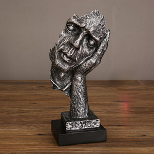 装饰品沉默是金摆件雕塑创意个性书店思考者人物北欧客厅书房摆