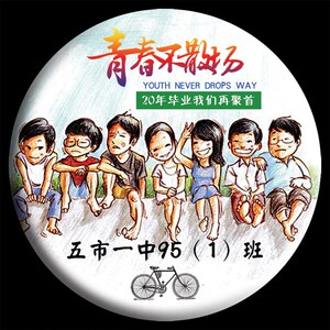 毕业纪念班徽定做同学聚会礼品周年聚会卡通胸章徽章定制订做