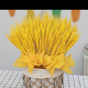大麦大卖开业花篮天然金色麦穗插花花篮花束干花客厅装饰道具摆件