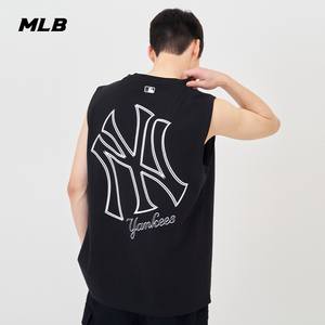 MLB官方男女情侣大logo圆领背心休闲宽松运动T恤24夏季新款TKB03