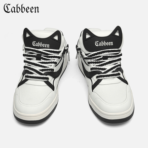 卡宾男子男士板鞋时尚百搭潮鞋低帮秋季鞋子个性猫猫头拼色休闲鞋
