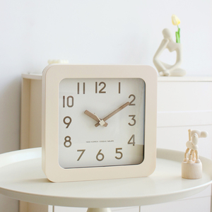MJK钟表简约挂钟客厅家用时尚静音方形摆钟桌面时钟挂墙创意