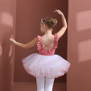 舞蹈服儿童女夏季无袖练功服幼儿分体考级中国舞女童连体练舞衣