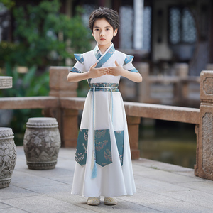 古风短袖男童少爷服2022新款儿童夏装薄款学生演出服怡缘古装168