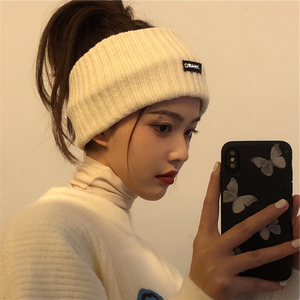 帽子女四季运动包头发带韩国宽边头饰显脸小秋冬情侣毛线针织头套