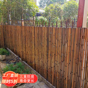 竹篱笆栅栏围栏户外庭院花园装饰隔断围墙护栏室外防腐竹竿竹子墙