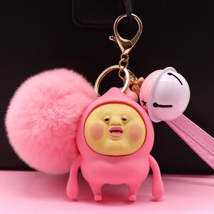玩具丑比头钥匙圈钥匙扣饰品包包屁桃君汽车挂件女神款丑的公仔