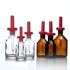 氢氧化钠碱式滴瓶塑料盖棕色透明玻璃滴瓶30ml/60ml
