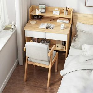床头书桌书架一体桌电脑桌家用卧室小户型简易桌子学生学习写字桌