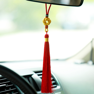 日本购汽车挂件男手工编织曼陀罗结挂链汽车饰品吊坠绳本命年红绳