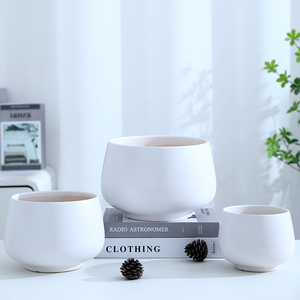 欧式陶瓷花盆家用白色圆形简约客厅桌面蝴蝶兰专用兰花盆栽盆个性