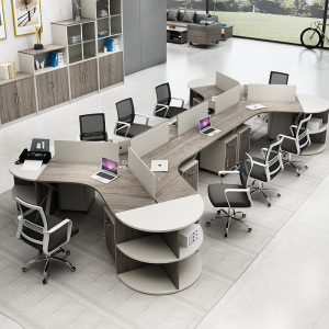 异型办公家具隔断屏风职员桌卡座工位电脑桌椅组合46人位简约现代