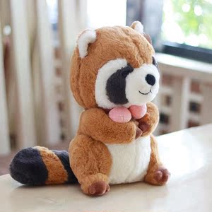 可爱小浣熊公仔动物园仿真动物小熊抱抱熊玩偶毛绒玩具布娃娃礼品
