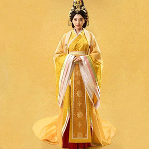 影视芈月传同款古装女汉服皇后服金色太后服贵妃服宫廷汉服演出服