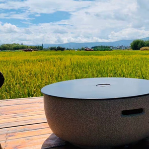 庭院别墅圆形石头烧烤碳烤炉民宿篝火花园烤火炉户外露台木炭烤