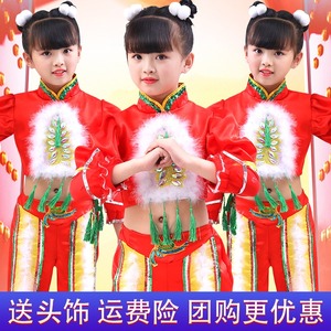 元旦儿童喜庆演出服秧歌服开门红梦娃中国风过年民族舞蹈表演服装