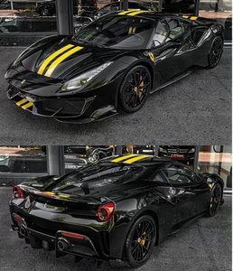 法拉利 488pista引擎机盖车顶贴纸拉花f8 458赛道版车贴车身侧裙